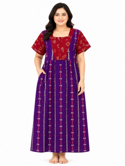 Sivam Nighty Cotton frock gown Model XL- SNfpgzXXL8902