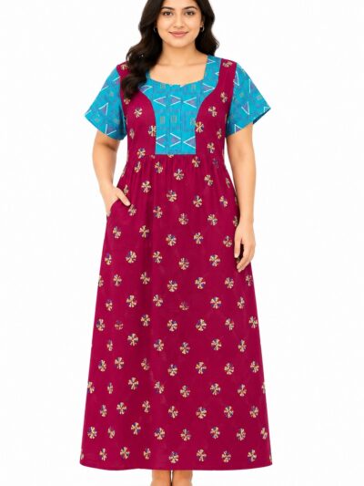 Sivam Nighty Cotton frock gown Model XL- SNfpgzXXL8903