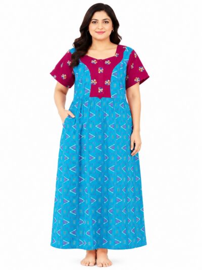 Sivam Nighty Cotton frock gown Model XL- SNfpgzXXL8904