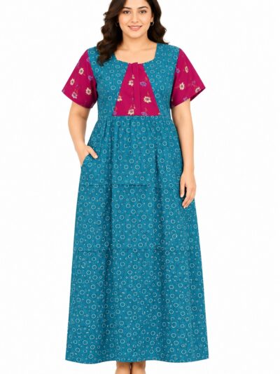 Sivam Nighty Cotton frock gown Model XL- SNfpgzXXL8905