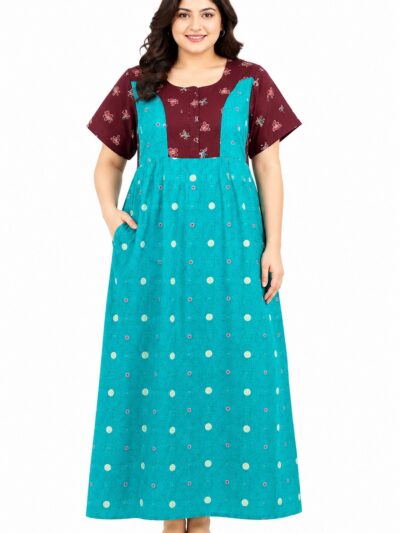 Sivam Nighty Cotton frock gown Model XL- SNfpgzXXL8907