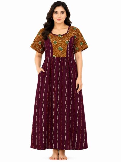 Sivam Nighty Gown Zip Model XXL- SNfpgzXXL8908