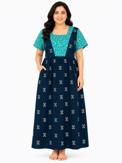 Sivam Nighty Cotton frock gown Model XL- SNfpgzXXL8909