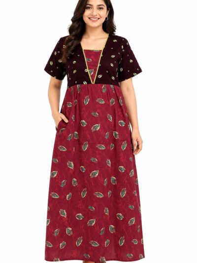 Sivam Nighty Cotton V Neck Model XL- SNvnXL8903