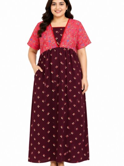 Sivam Nighty Cotton V Neck Model XL- SNvnXL8904