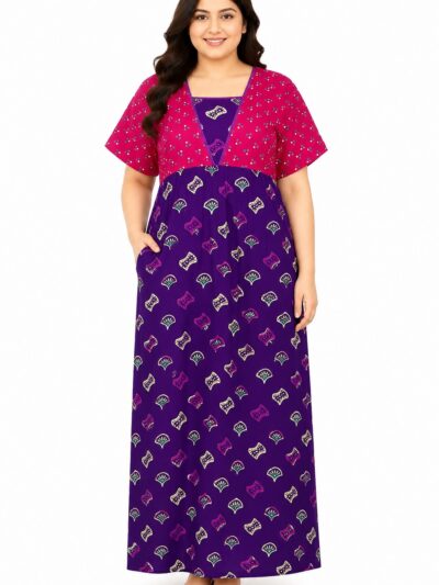 Sivam Nighty Cotton V Neck Model XXL- SNvnXXL8903