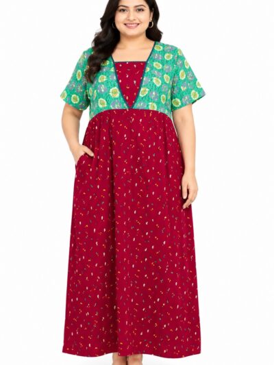 Sivam Nighty Cotton V Neck Model XXL- SNvnXXL8910