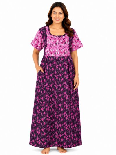 Sivam Nighty Cotton V Neck Model XXL- SNVNmXXL8901