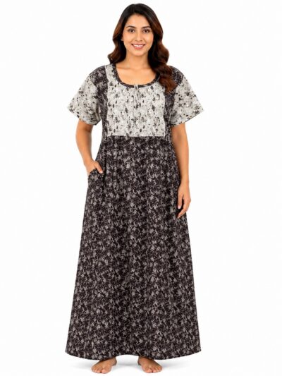 Sivam Nighty Cotton V Neck Model XXL- SNVNmXXL8903