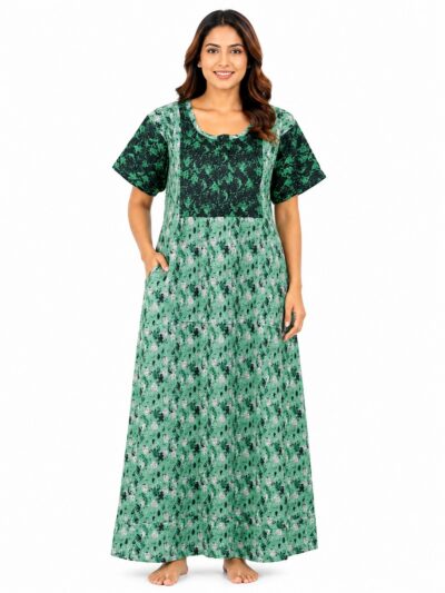 Sivam Nighty Cotton V Neck Model XXL- SNVNmXXL8906
