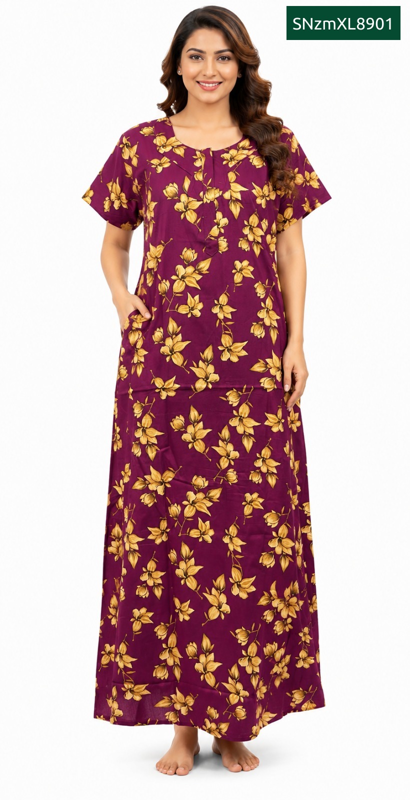 Sivam Nighty Cotton Zip Model XL- SNzmXL8901