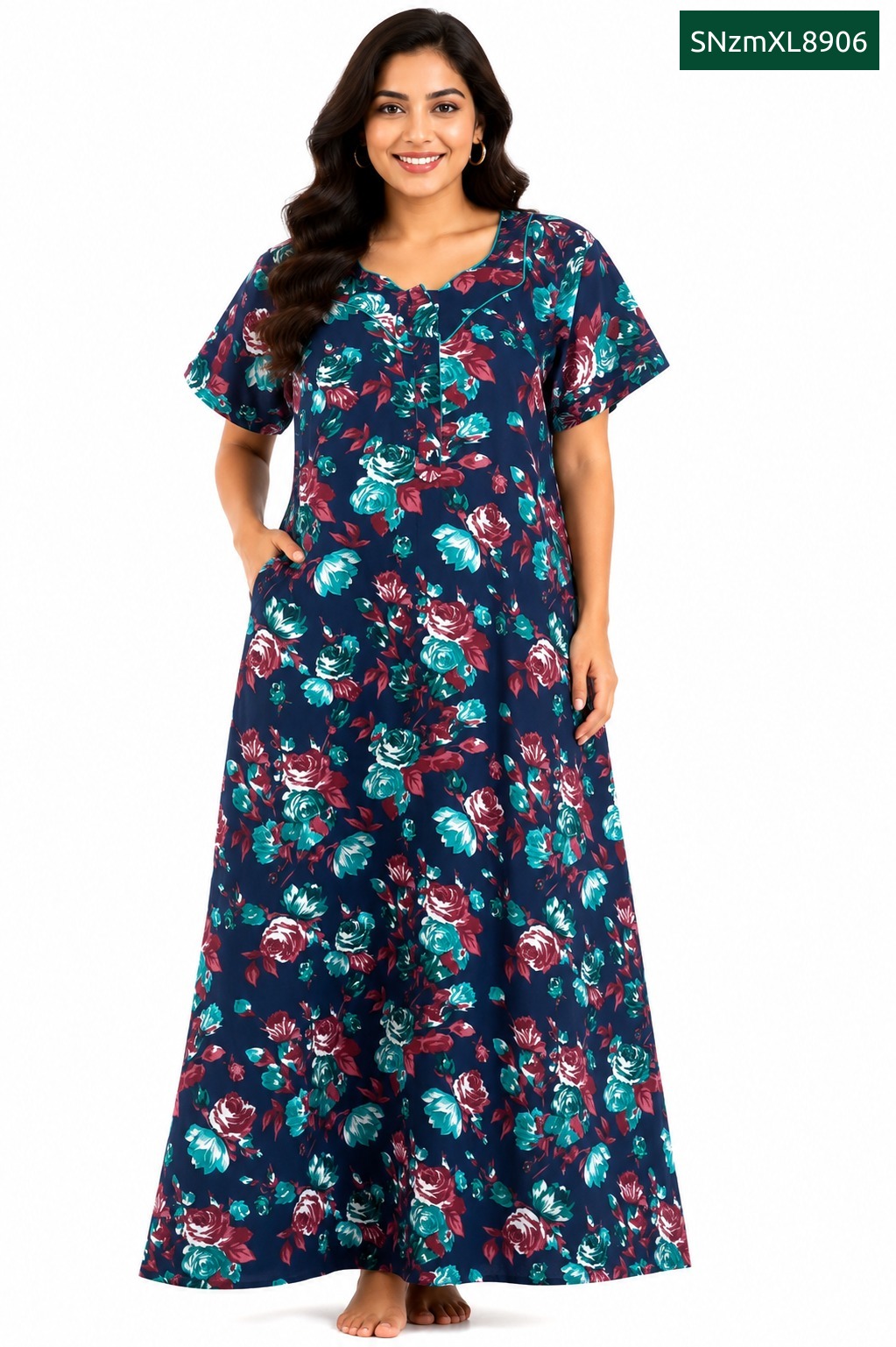 Sivam Nighty Cotton Zip Model XL- SNzmXL8906