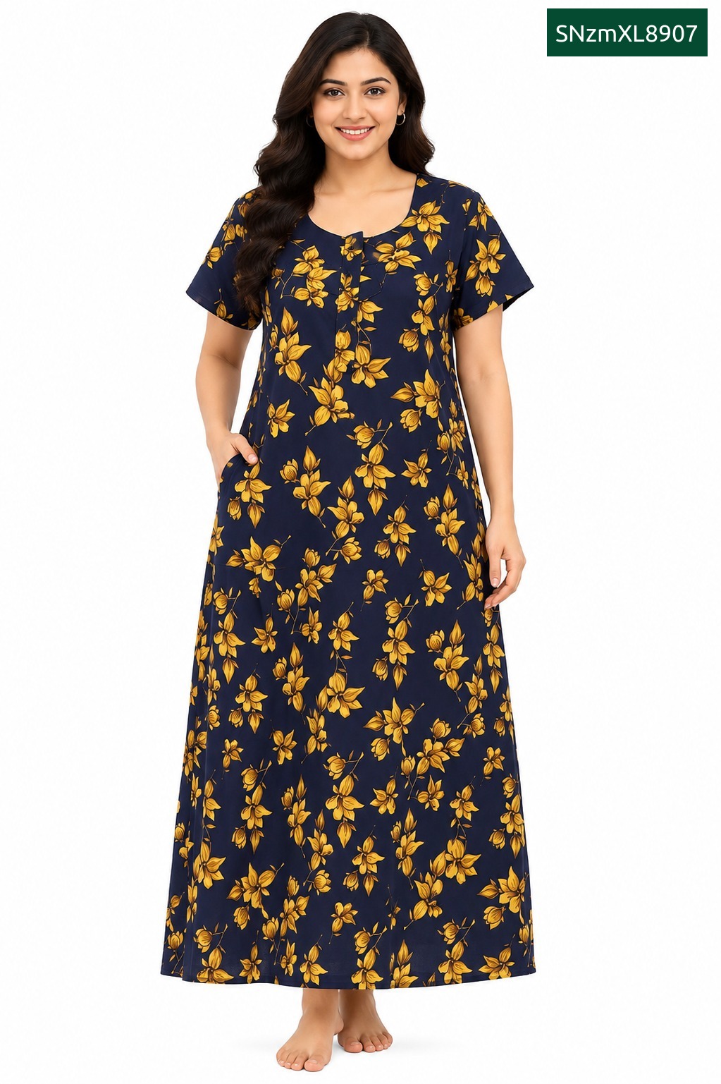 Sivam Nighty Cotton Zip Model XL- SNzmXL8907