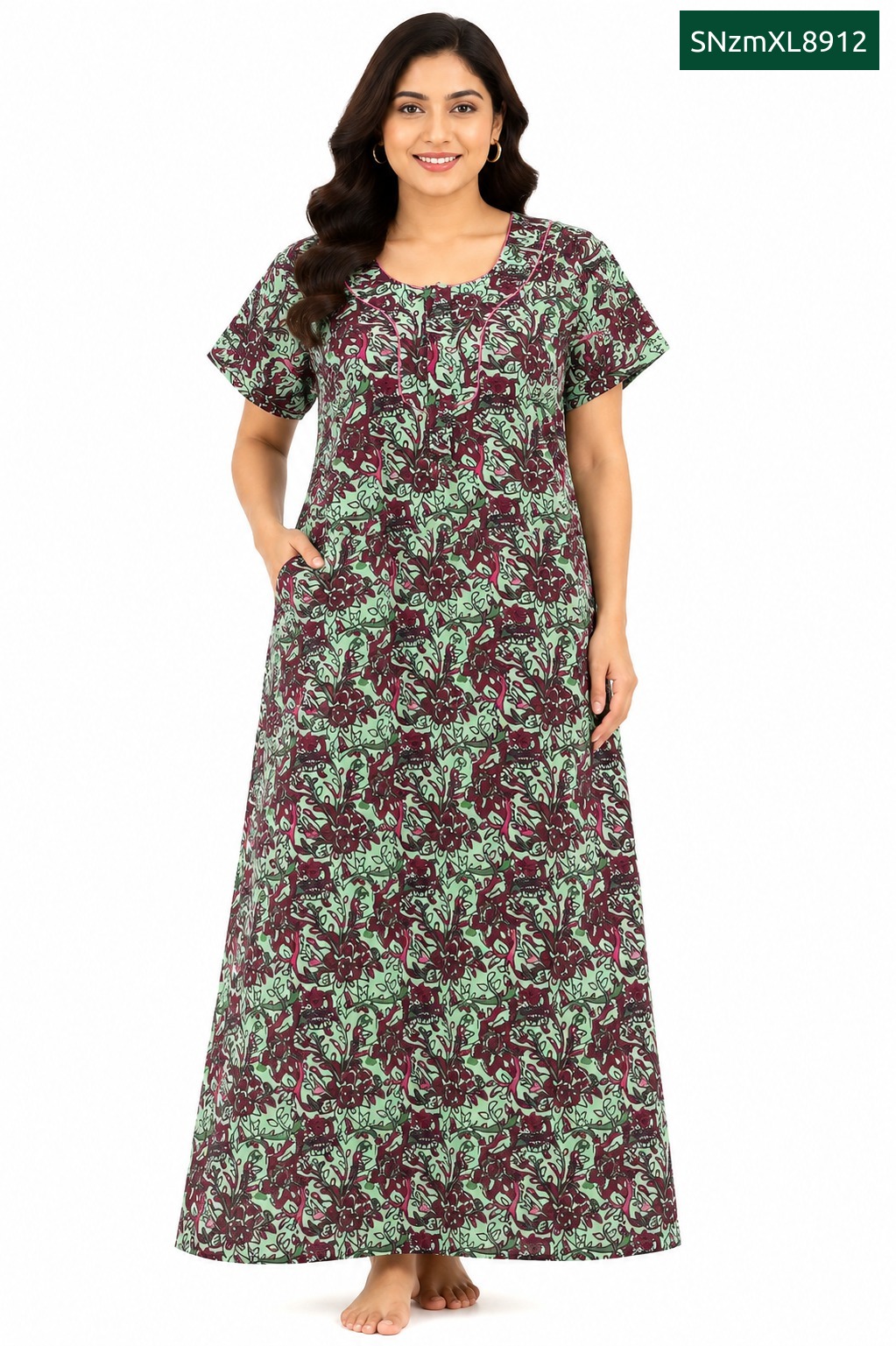 Sivam Nighty Cotton Zip Model XL- SNzmXL8912