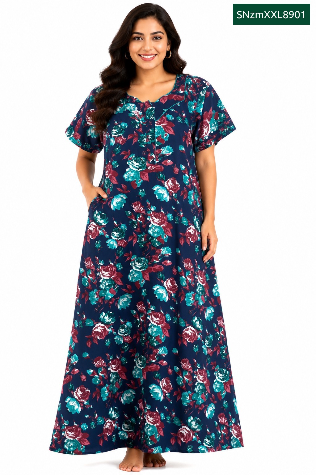 Sivam Nighty Cotton Zip Model XL- SNzmXXL8901