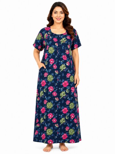 Sivam Nighty Cotton Zip Model XL- SNzmXXL8908