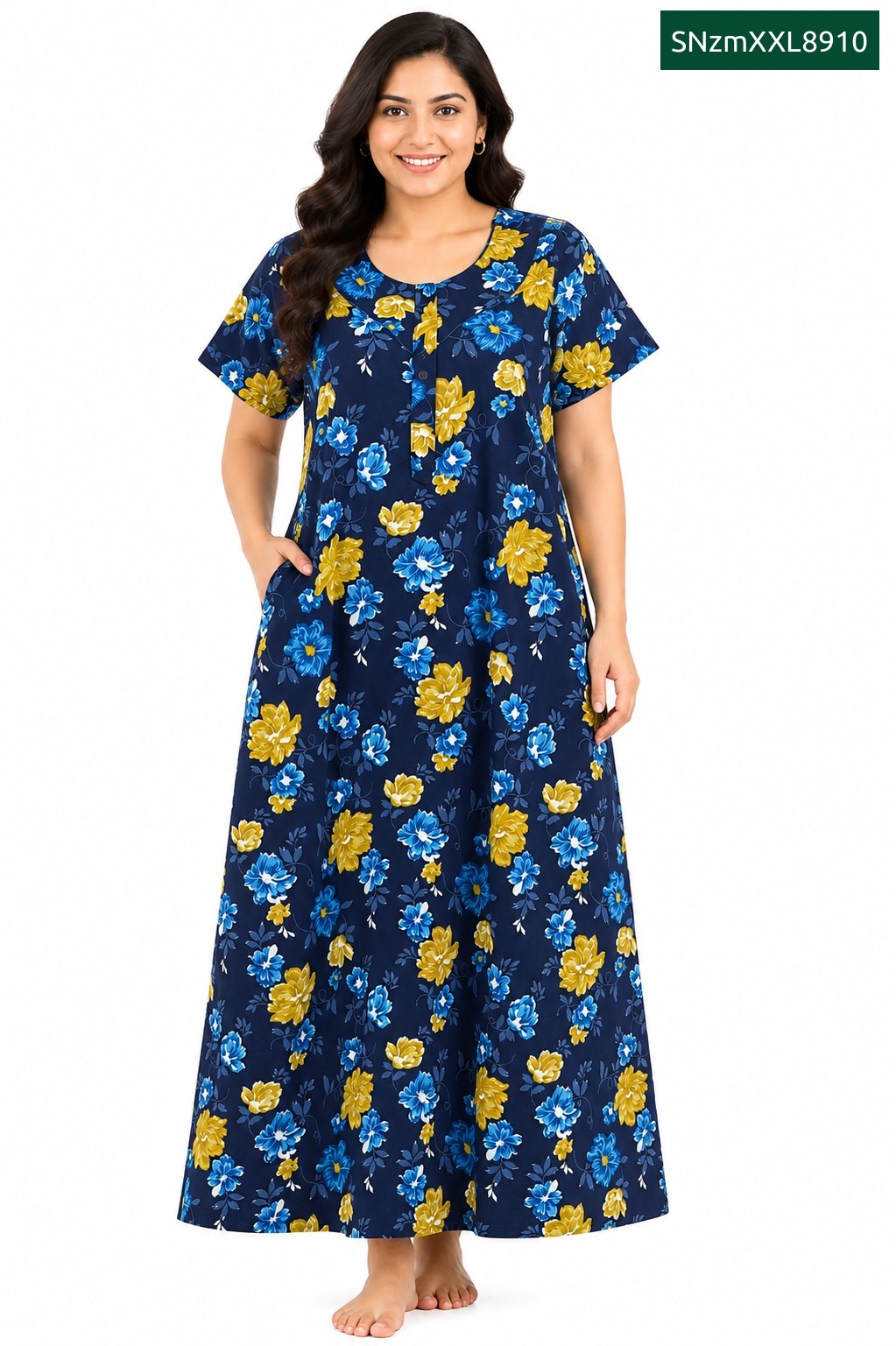 Sivam Nighty Cotton Zip Model XL- SNzmXXL8910