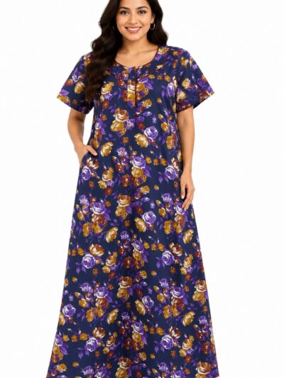 Sivam Nighty Cotton Zip Model XL- SNzmXXL8912