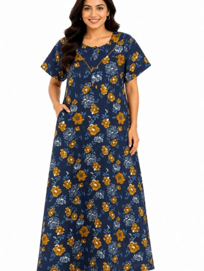 Sivam Nighty Cotton Zip Model XL- SNzmXXL8914