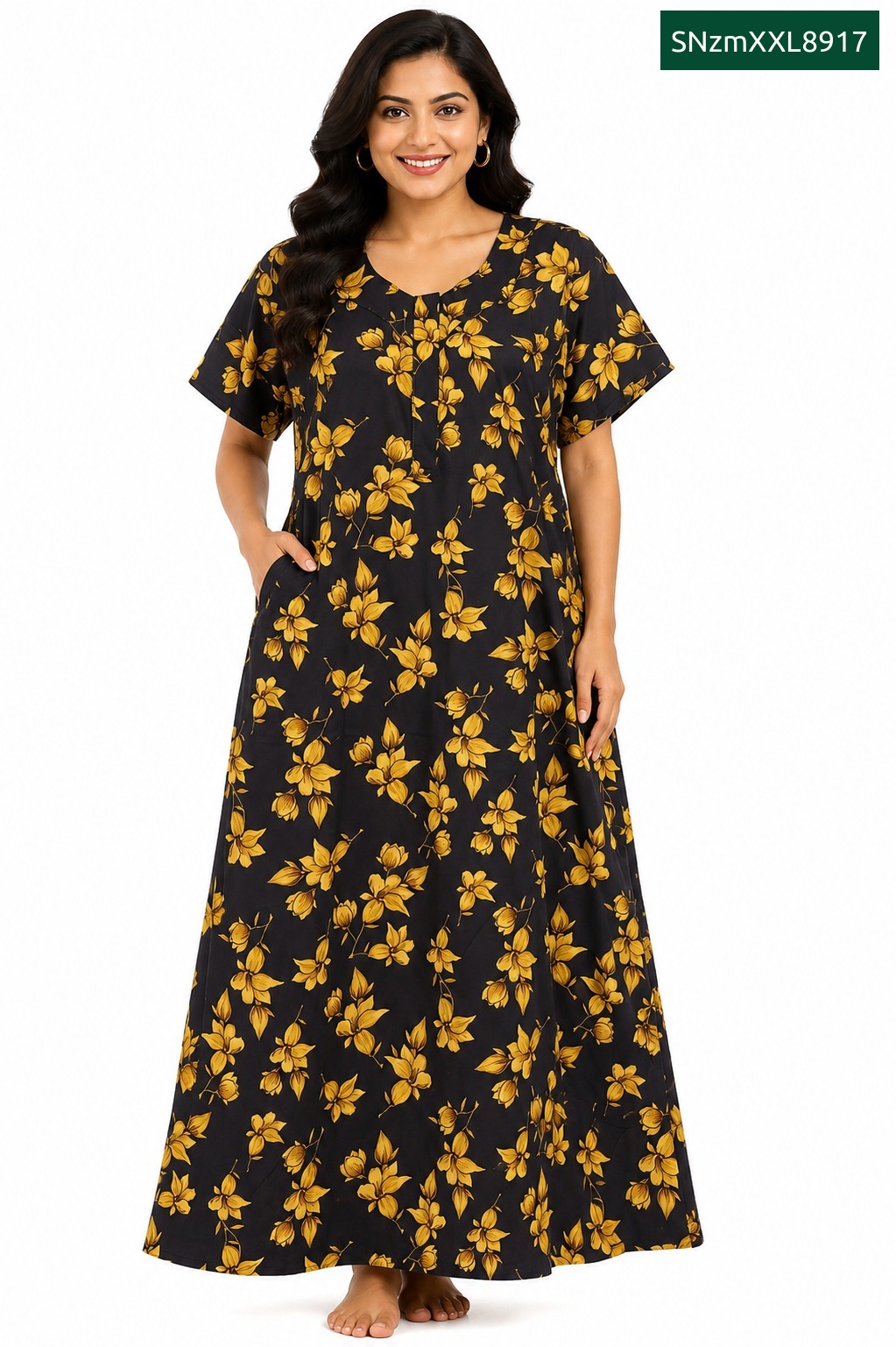 Sivam Nighty Cotton Zip Model XL- SNzmXXL8917